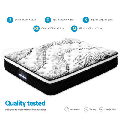 Giselle Mattress Queen Double King Single Pocket Spring Foam Medium Firm 32cm