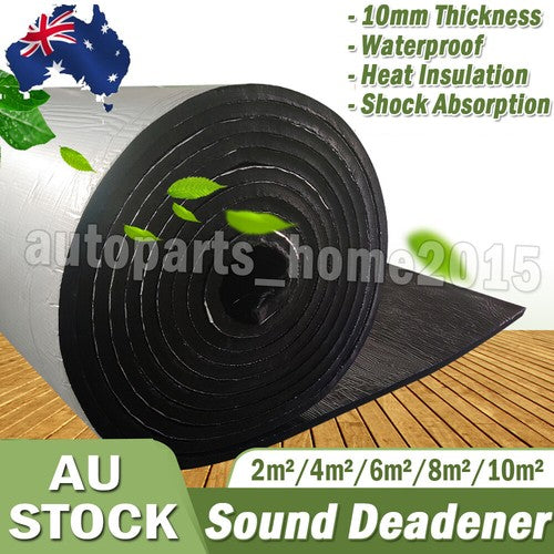 2m-10m Sound Deadener 10mm Thick Noise Proofing Heat Shield Insulation