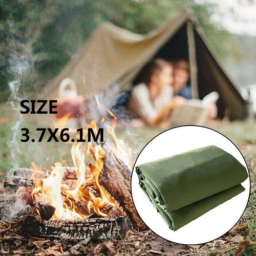 14 Sizes Army Heavy Duty Canvas Tarp Tarpaulin Sun Blocked Waterproof Dustproof