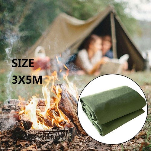 14 Sizes Army Heavy Duty Canvas Tarp Tarpaulin Sun Blocked Waterproof Dustproof