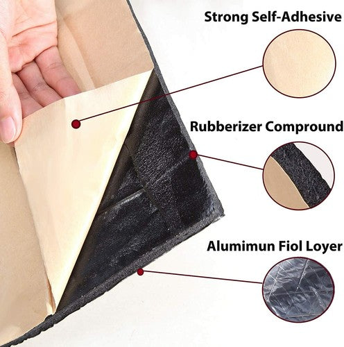 2m-10m Sound Deadener 10mm Thick Noise Proofing Heat Shield Insulation