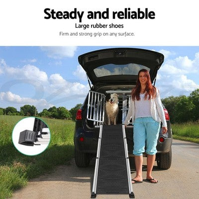 i.Pet Dog Ramp Pet Ramp Car Stairs Steps Foldable Portable Ladder Adjustable SUV