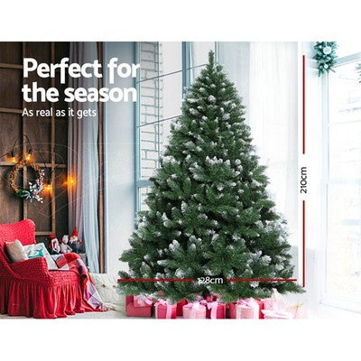 Jingle Jollys Christmas Tree 2.1m Snowy Xmas Tree Decoration 905 Tips