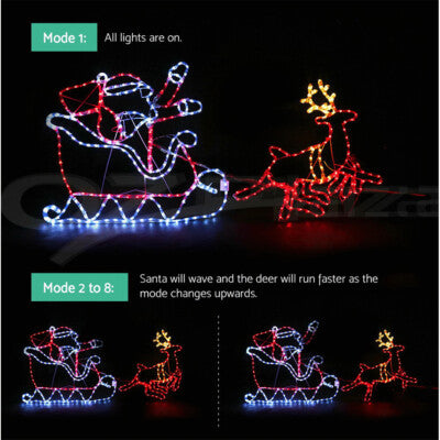 Jingle Jollys Christmas Motif Lights String light LED Santa Reindeer Outdoor