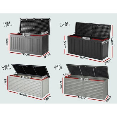 Gardeon Outdoor Storage Box Container Lockable Indoor Toy Tools Shed Garden