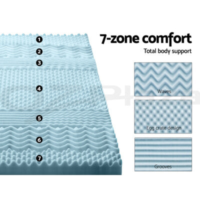 Giselle Memory Foam Mattress Topper COOL GEL Bed BAMBOO Protector 8CM 7-Zone