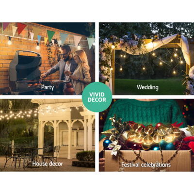 Jingle Jollys 14M-95M LED Festoon String Lights Christmas Outdoor Wedding Party