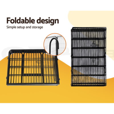 i.Pet Pet Dog Playpen Enclosure Cage 8 Panel Puppy Fence Play Pen Foldable Metal