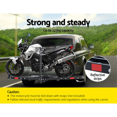 Giantz Motorcycle Motorbike Carrier Rack 2"Towbar Arm Rack Dirt Bike Ramp Steel