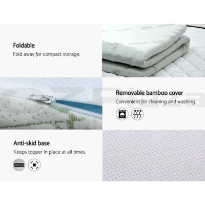 Giselle Memory Foam Mattress Topper COOL GEL Bed BAMBOO Protector 8CM 7-Zone