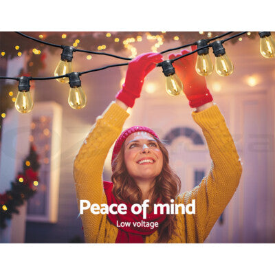 Jingle Jollys 14M-95M LED Festoon String Lights Christmas Outdoor Wedding Party