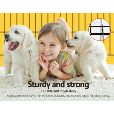 i.Pet Pet Dog Playpen Enclosure Cage 8 Panel Puppy Fence Play Pen Foldable Metal