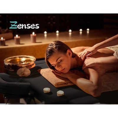 Zenses Massage Table 55cm Portable 2 Fold Aluminium Beauty Therapy Bed Black