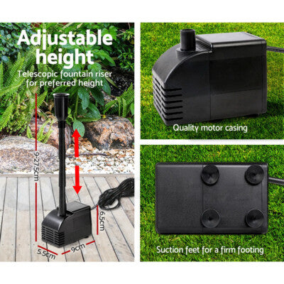 Gardeon Solar Pond Pump Water Fountain Submersible Filter Outdoor Garden 7.2FT