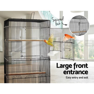 i.Pet Bird Cage Large Bird Cages Aviary Budgie Cage Parrot Pet Small Stand 88CM