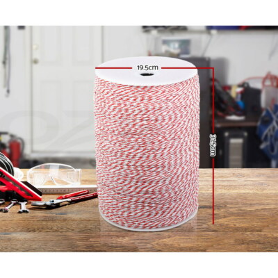 Giantz Electric Fence Wire 2000M Fencing Tape Energiser Stainless Steel Poly