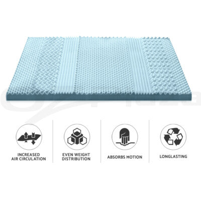 Giselle Memory Foam Mattress Topper COOL GEL Bed BAMBOO Protector 8CM 7-Zone