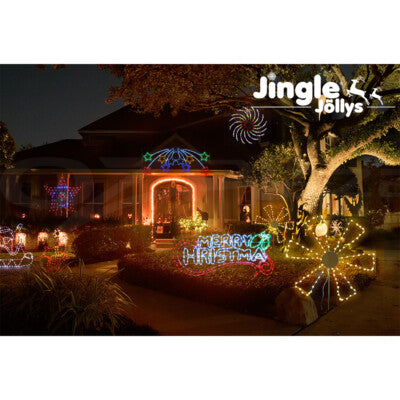 Jingle Jollys Christmas Motif Lights String light LED Santa Reindeer Outdoor