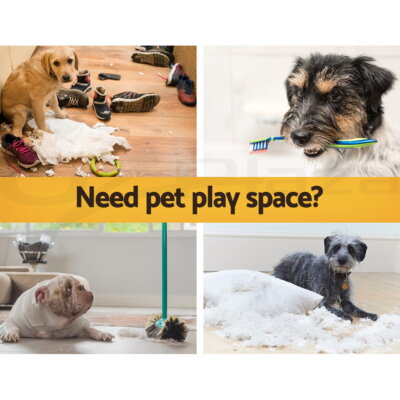 i.Pet Pet Dog Playpen Enclosure Cage 8 Panel Puppy Fence Play Pen Foldable Metal