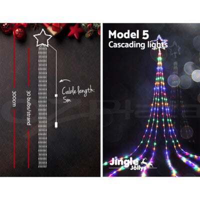 Jingle Jollys Christmas Motif Lights String light LED Santa Reindeer Outdoor