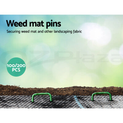 Instahut 1.83m Weed Mat Control Weedmat Pins Pegs Gardening Plant 30/50/100m