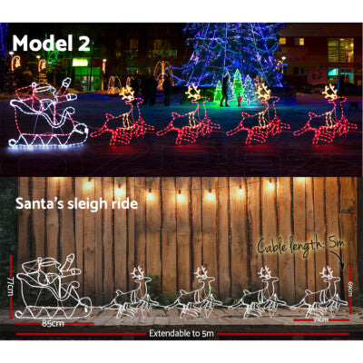 Jingle Jollys Christmas Motif Lights String light LED Santa Reindeer Outdoor