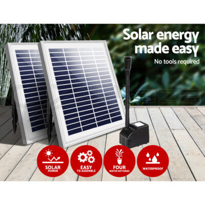 Gardeon Solar Pond Pump Water Fountain Submersible Filter Outdoor Garden 7.2FT