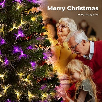 Santaco LED Christmas Tree Slim Snowy Fibre Optic Lights 1.5m 1.8m 2.1m 2.4m