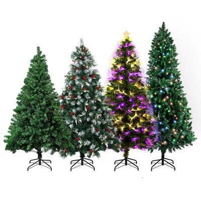 Santaco LED Christmas Tree Slim Snowy Fibre Optic Lights 1.5m 1.8m 2.1m 2.4m