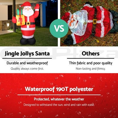 Jingle Jollys Christmas Inflatable Santa 2.4M Outdoor Xmas Decorations Lights