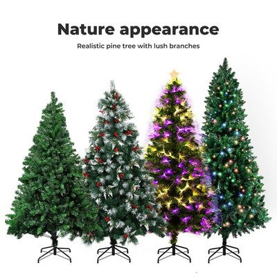 Santaco LED Christmas Tree Slim Snowy Fibre Optic Lights 1.5m 1.8m 2.1m 2.4m
