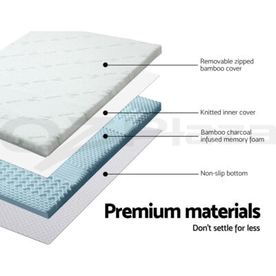 Giselle Memory Foam Mattress Topper COOL GEL Bed BAMBOO Protector 8CM 7-Zone