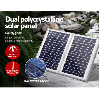 Gardeon Solar Pond Pump Water Fountain Submersible Filter Outdoor Garden 7.2FT