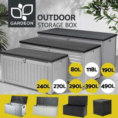 Gardeon Outdoor Storage Box Container Lockable Indoor Toy Tools Shed Garden