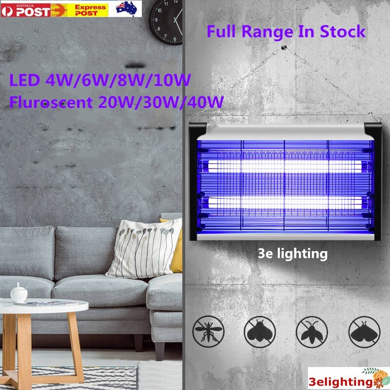 40W Electric UV Mosquito Fly Insect Pest Killer Bug Zapper Trap Lamp In/outdoor