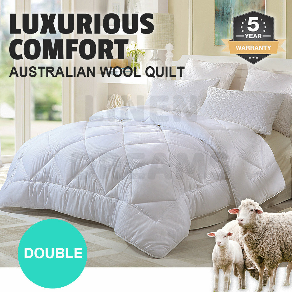 350/500/700GSM All Size Australian Wool Quilt Doona Duvet Down Summer Winter