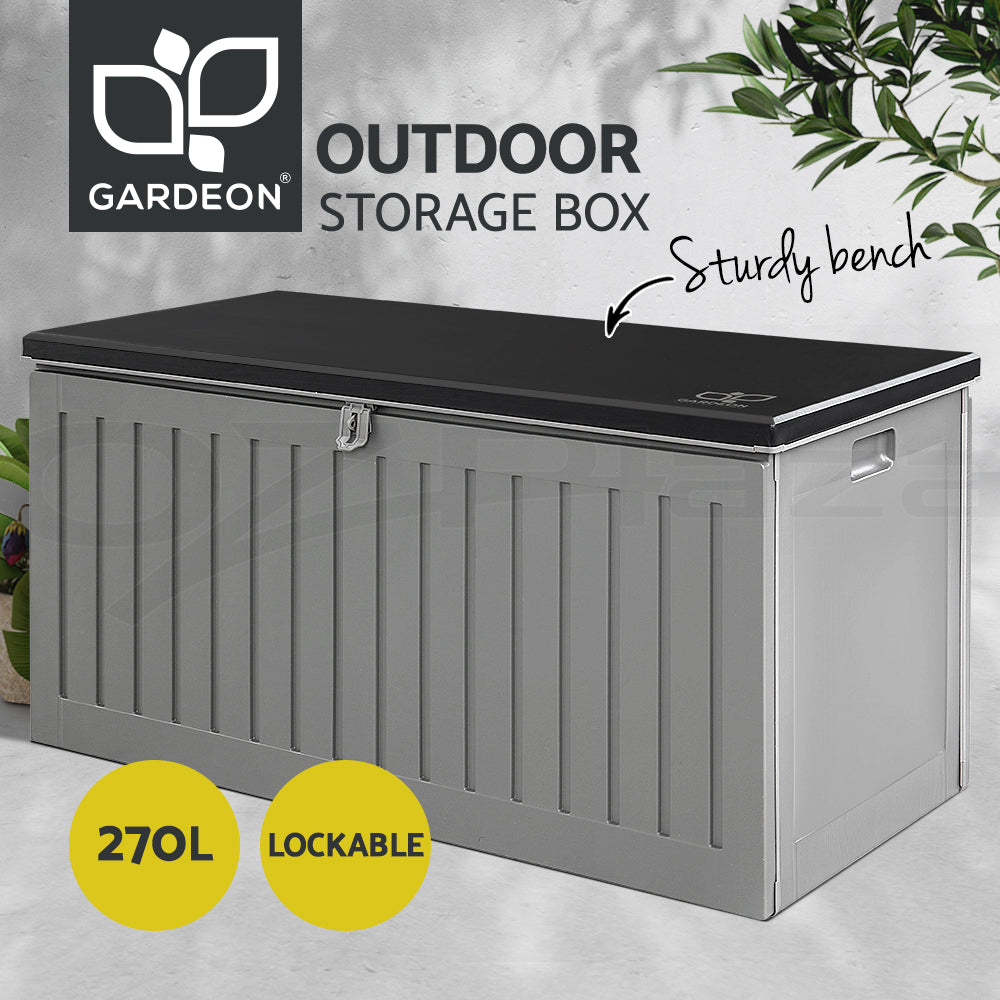 Gardeon Outdoor Storage Box Container Lockable Indoor Toy Tools Shed Garden