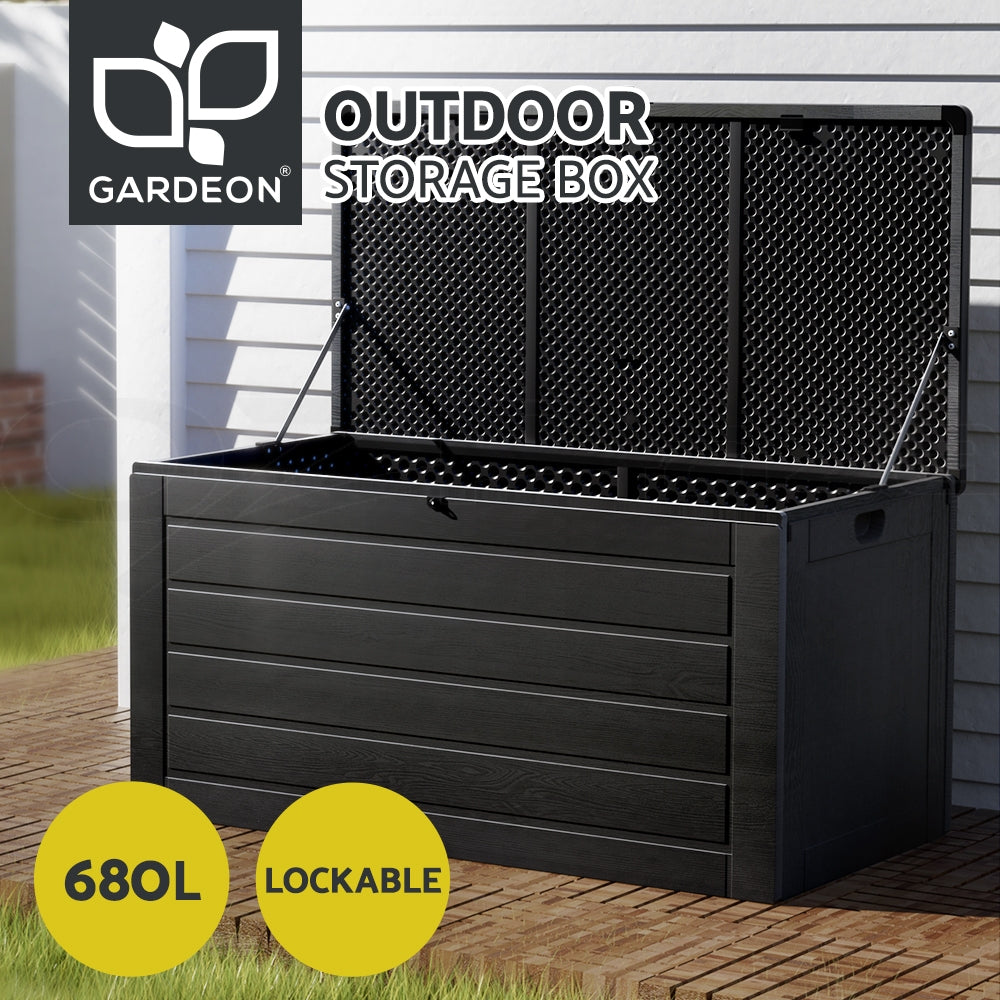 Gardeon Outdoor Storage Box Container Lockable Indoor Toy Tools Shed Garden