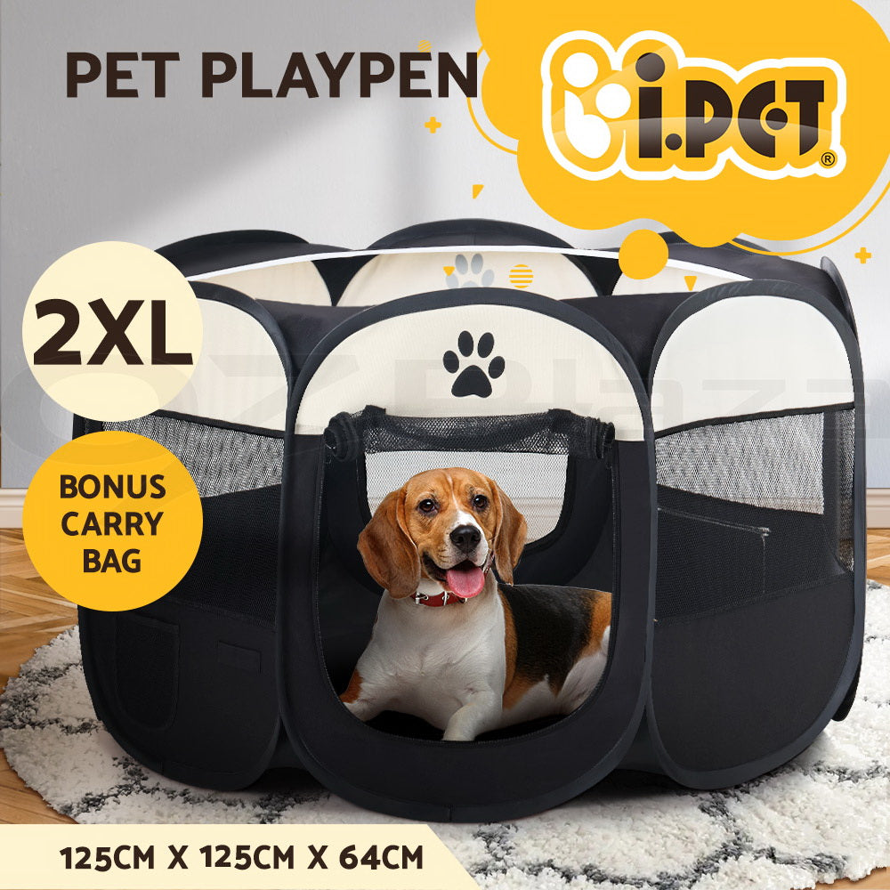 i.Pet Pet Dog Playpen Enclosure Cage 8 Panel Puppy Fence Play Pen Foldable Metal