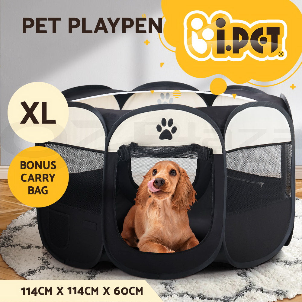i.Pet Pet Dog Playpen Enclosure Cage 8 Panel Puppy Fence Play Pen Foldable Metal