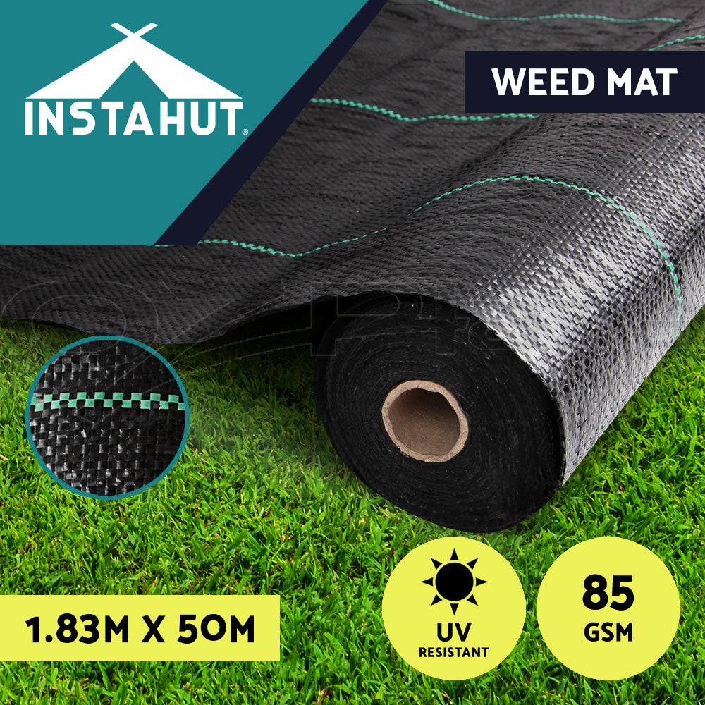 Instahut 1.83m Weed Mat Control Weedmat Pins Pegs Gardening Plant 30/50/100m