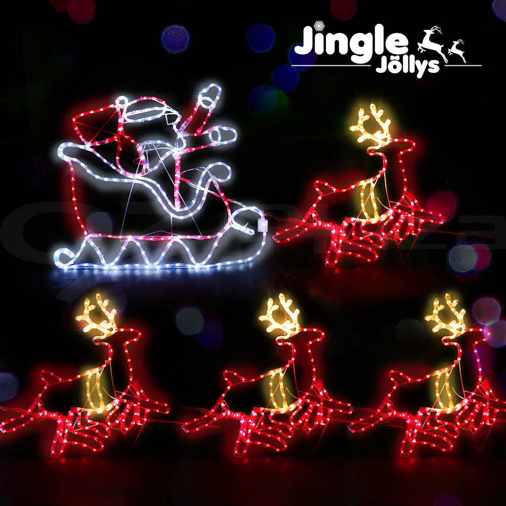Jingle Jollys Christmas Motif Lights String light LED Santa Reindeer Outdoor