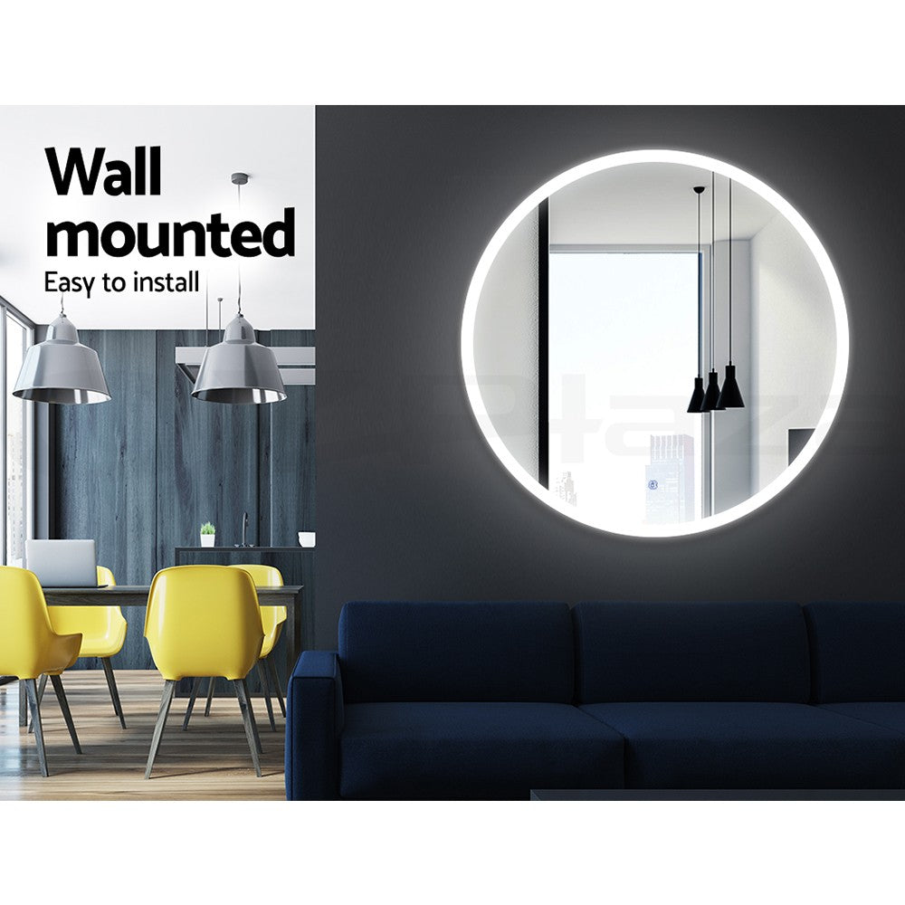 Embellir 2 Wall Mirror 80cm with Led light Makeup Home Decor Bathroom Round